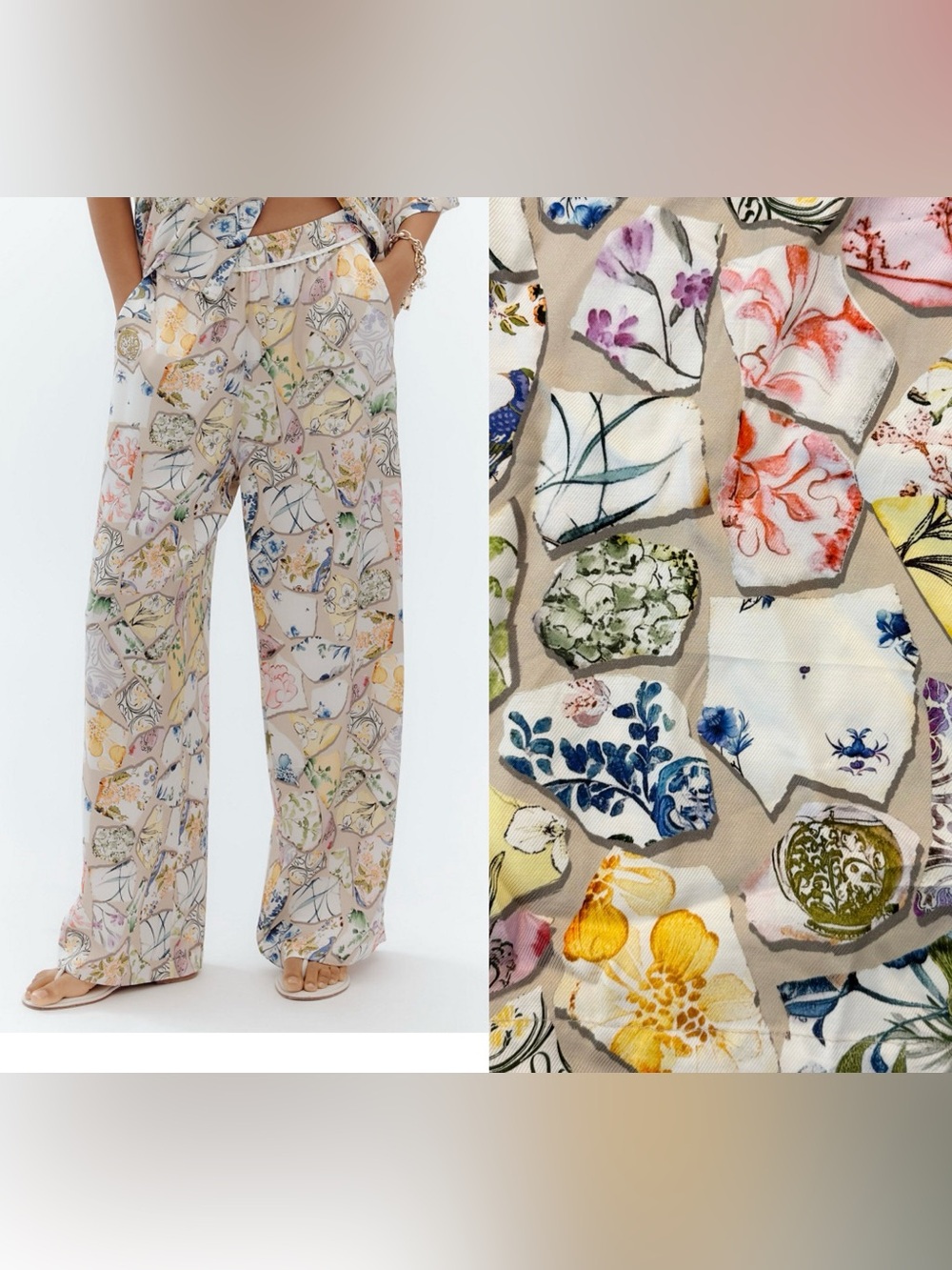Anthropologie Maeve The Brooklin Printed Wide Leg Pull On Pants Medium NEW